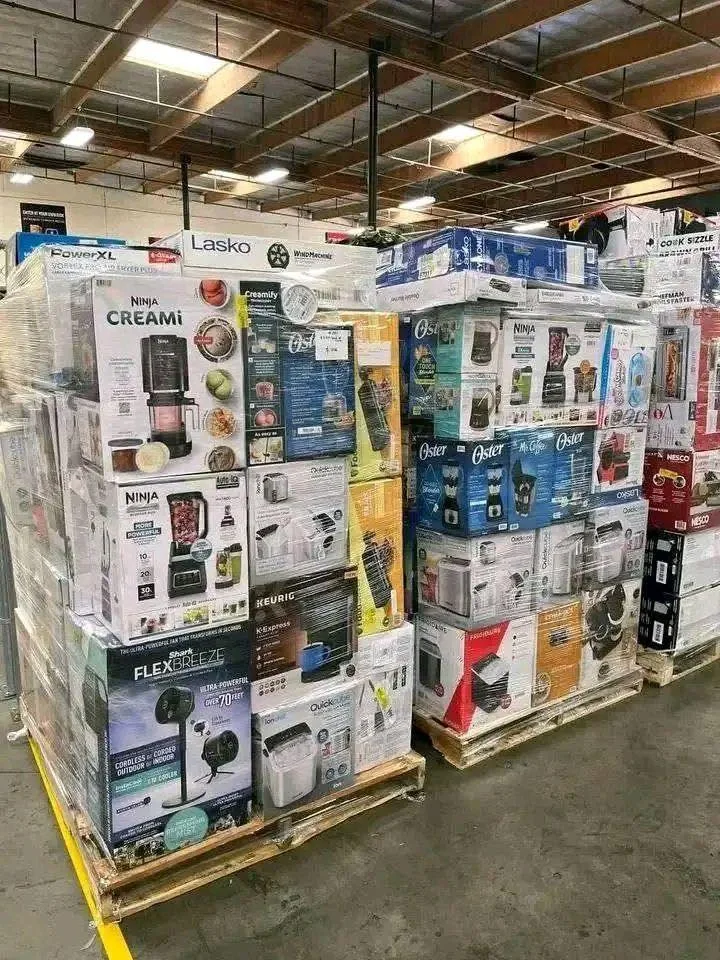 Wrapped pallet · electronics returns